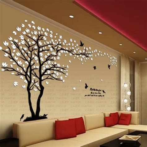 New arrival Lovers tree crystal three dimensional wall stickers Living ...