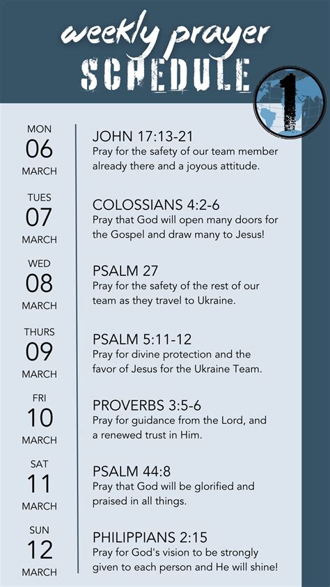 Week 1 Prayer Schedule – Rescue 1 Global