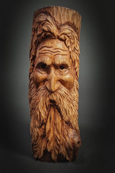 Tree Spirit Wood Spirit Wood Carving Woodcarving Old Man | Etsy | Wood ...