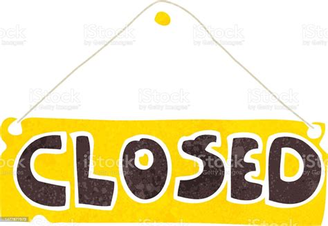 Cartoon Closed Shop Sign Stock Illustration - Download Image Now - Art ...