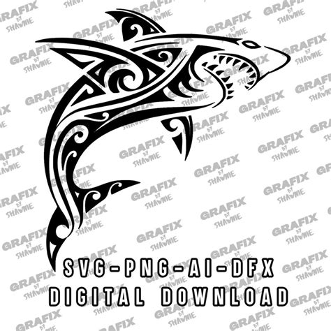 Tribal Shark Decal, Sticker Decals, SVG, PNG, JPG - Etsy