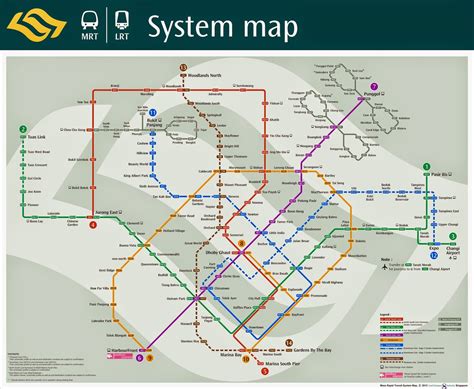 Singapore's Land Transport: Latest MRT map in new design... with future ...