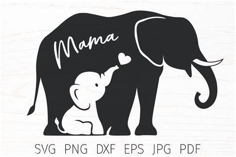 Mom And Baby Elephant Template