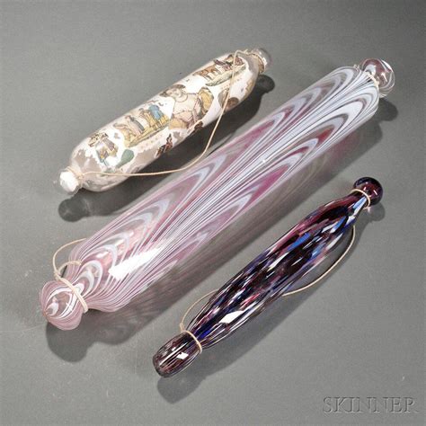 Three Blown Glass Rolling Pins | Rolling pin, Glass blowing, Antique ...