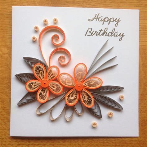 Quilling Birthday Card Orange | Fødselsdagskort | Pinterest | Quilling ...