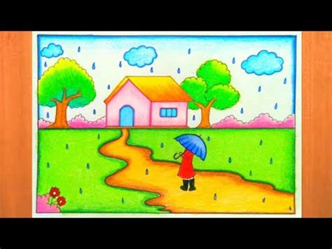 rainy day drawing|How to draw rainy season drawing step by step very ...