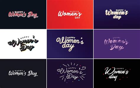 Set of cards with International Women's Day logo and a bright. colorful ...