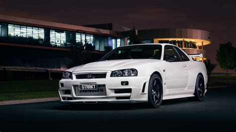 Nissan Skyline GT-R R34 #JDM Japanese cars #Nissan white cars #1080P # ...