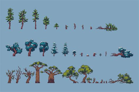 Free Tree Pixel Art Asset Pack Download - CraftPix.net