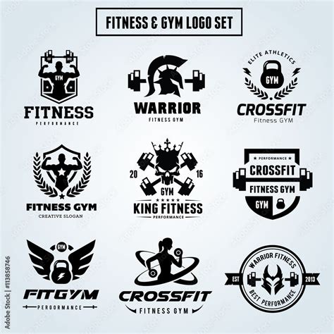 Fitness and GYM logo set , Cross fit ,Women Yoga Vector Brand Identity ...