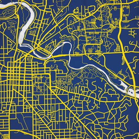 University of Michigan Campus Map Art - City Prints