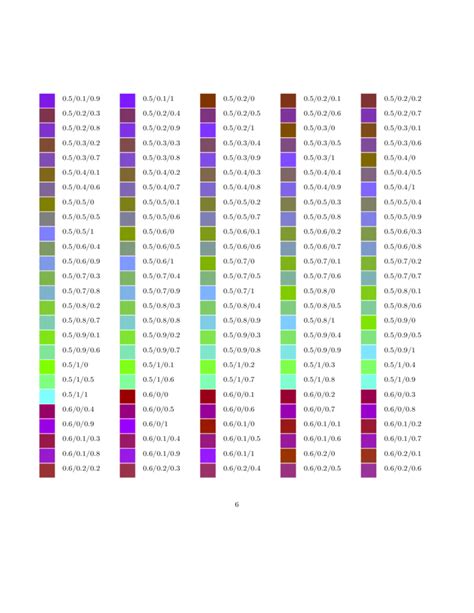 RGB Color Example Chart Free Download