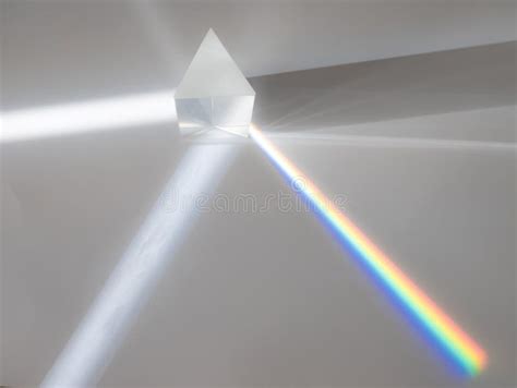 Scattering of a Ray of Sunlight White Light through a Prism Creating ...