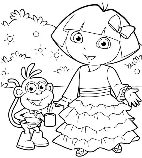 Printable Dora Coloring Pages - Printable Word Searches