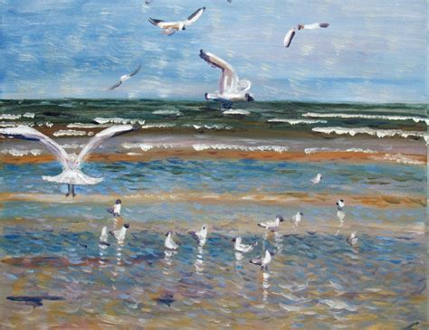 Elena Sokolova - Seagulls, Painting, Oil on Canvas For Sale at 1stDibs ...