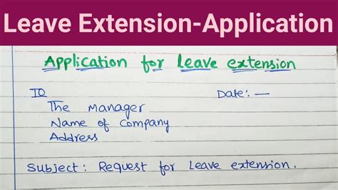 Application for Leave extension I How to Write Leave Extension Letter ...