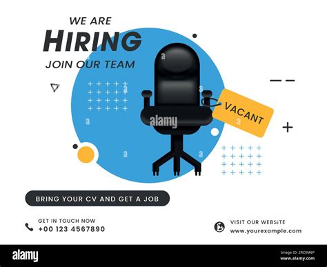 We Are Hiring Join Our Team Poster Design With Vacant Office Chair For ...