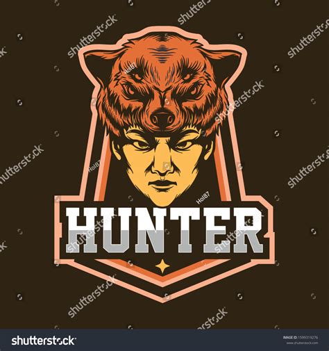 Hunter Mascot Logo Design Template Stock Vector (Royalty Free ...