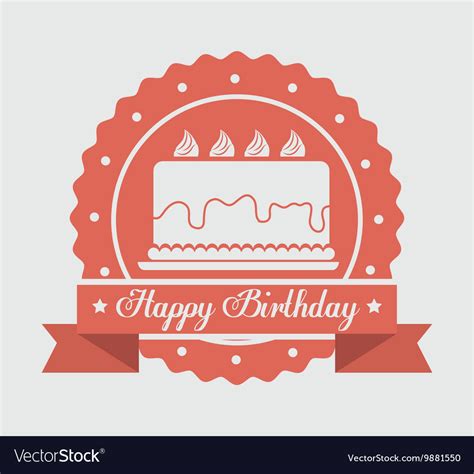 Happy birthday cake isolated icon design Vector Image