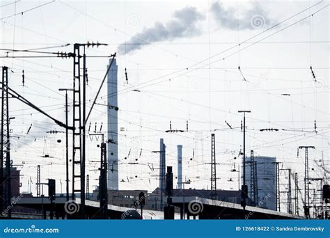 Silhouette of a View of a Train Station Stock Photo - Image of train ...