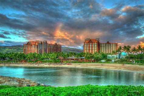 O'ahu HI Aulani Disney Resort and Spa Sunset Rainbow Reflections ...