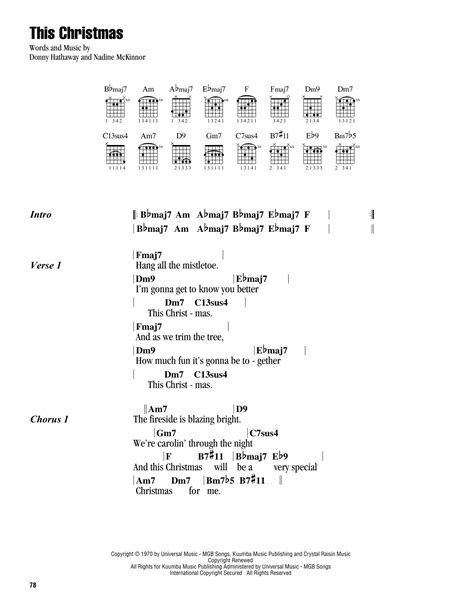 This Christmas by Donny Hathaway - Guitar Chords/Lyrics - Guitar Instructor