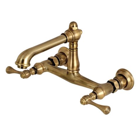 Kingston Brass KS7242BL Wall Mount Bathroom Faucet, Polished Brass ...