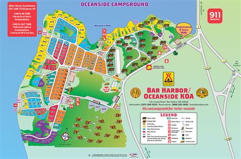 Bar Harbor, Maine Campground Map | Bar Harbor / Oceanside KOA