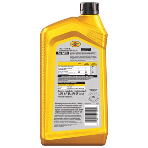 Pennzoil Full Synthetic 0W-20 Motor Oil - Shop Motor oil & fluids at H-E-B