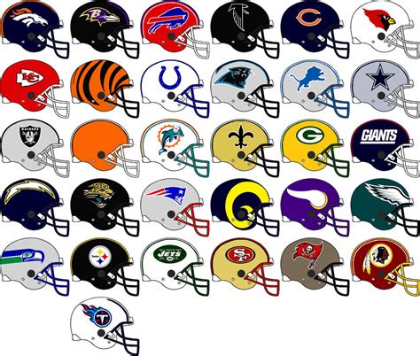 Nfl Team Helmets 1999 by Chenglor55 on DeviantArt