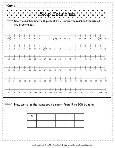 Skip Counting by 9 Worksheet for 2nd - 3rd Grade | Lesson Planet