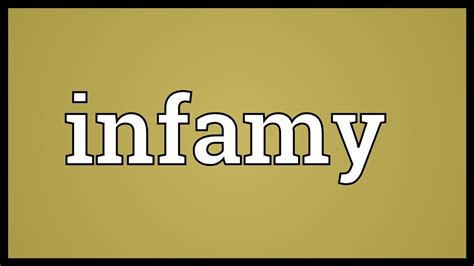 Infamy Meaning - YouTube