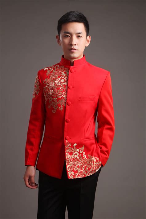 Modern Cheongsam Top Vestido Oriental Traditional Groom Qipao Red ...