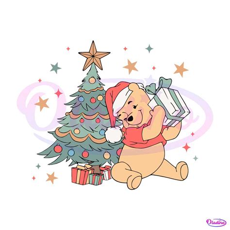 Vintage Winnie The Pooh Christmas Tree SVG File For Cricut » Oladino