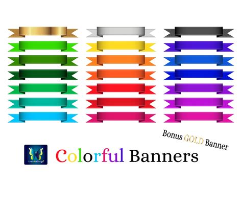 Ribbon Banner Clipart Straight Banner colorful Clipart , Vector and PNG ...