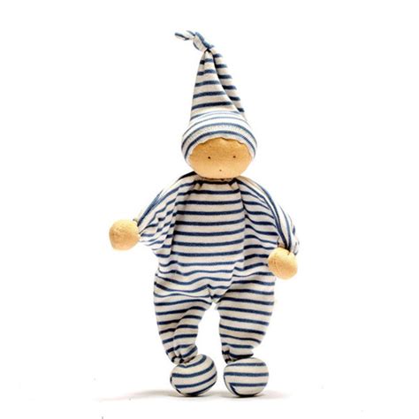 Organic Baby Buddy thin blue stripe from £9.95 GBP | Ulula