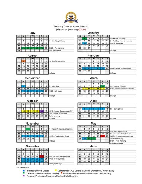 Paulding County Schools Calendar 2022-2023 & Holidays