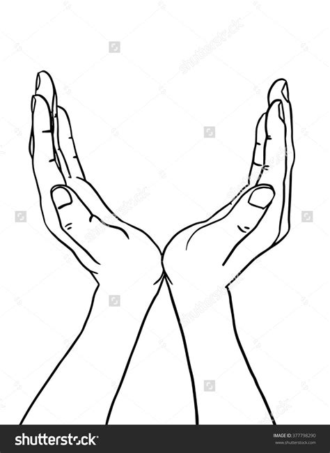 Hand Drawn Two Hands Together Opened Stock Vector 377798290 ... | How ...