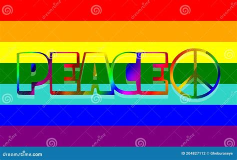 Background with Inscription Peace, Colors, Rainbow, Stock Illustration ...