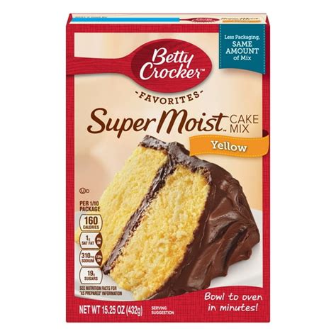 (2 pack) Betty Crocker Super Moist Yellow Cake Mix, 15.25 oz - Walmart ...