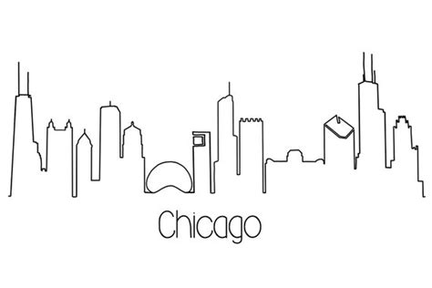 Chicago Skyline Outline Sketch