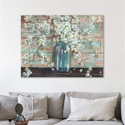 Laurel Foundry Modern Farmhouse 'Blossoms in Mason Jar' Painting Print ...