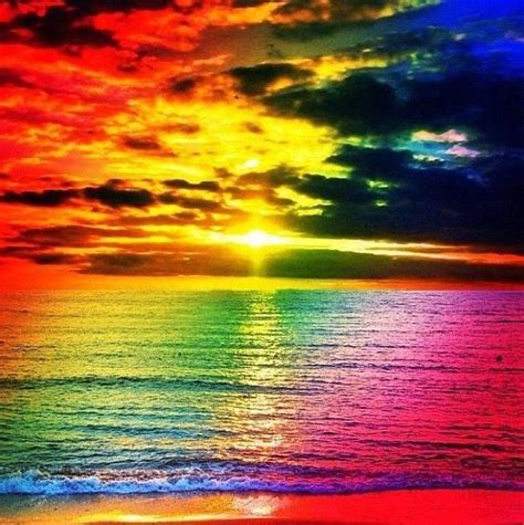 Rainbow sunset Hawaiian Rainbow, Rainbow Sunset, Rainbow Beach, Rainbow ...