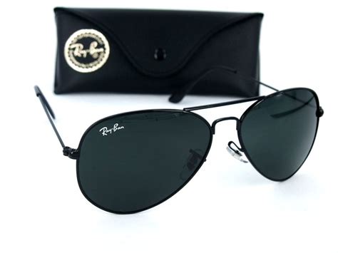 OneTimeShop : Ray-Ban 3025 Black Aviator Sunglasses