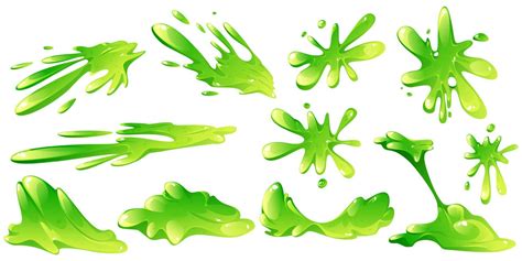 Green slime Liquid toxic ooze isolated vector set 13699544 Vector Art ...