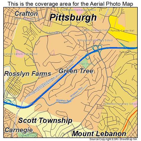 Aerial Photography Map of Green Tree, PA Pennsylvania