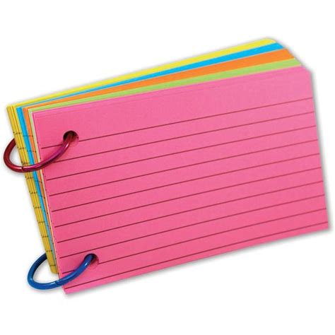 TNT Ring Notes, Lined, 3 -in x 5 -in, Assorted Brite Colors, 75 Index ...