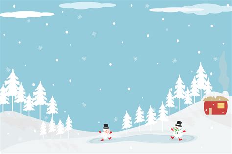 Vector - Scene of winter season. Tree pine, house and snowman on blue ...