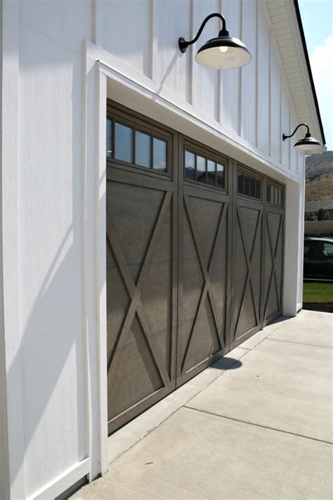 Modern Farmhouse Black Garage Doors / Black Raised Panel Garage Doors ...