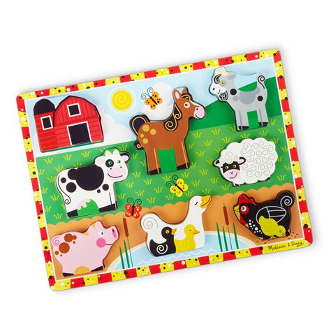 Buy Melissa & Doug Farm Wooden Chunky Puzzle (8 pcs) - Farm Animal Toys ...